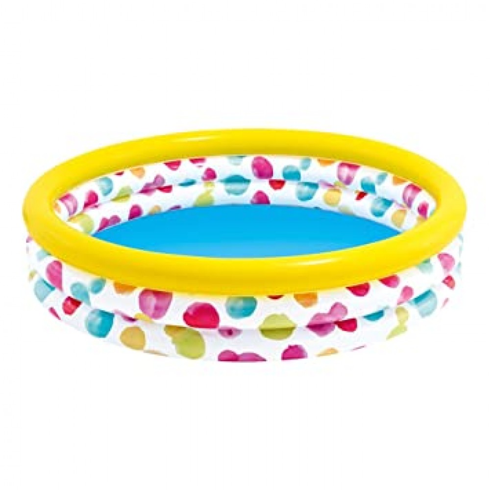 Intex 58439 Inflatable Bathtub Geometry Three Ring Baby Swimming Pool ...